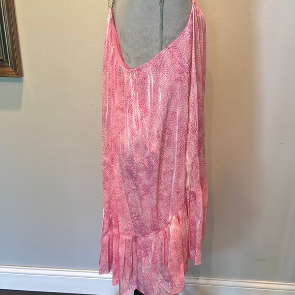 Michael Kors Pink Tiered Sundress with silver chain straps NWT XL - Picture 10 of 16